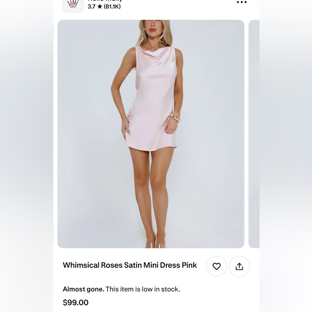 Whimsical Roses Satin Mini Dress - Pink